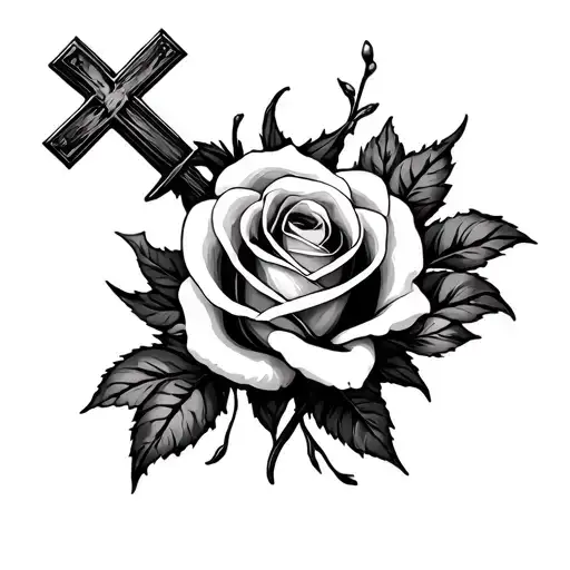 Cross And Rose