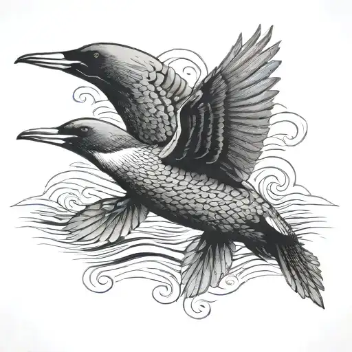 Loon Bird Flying