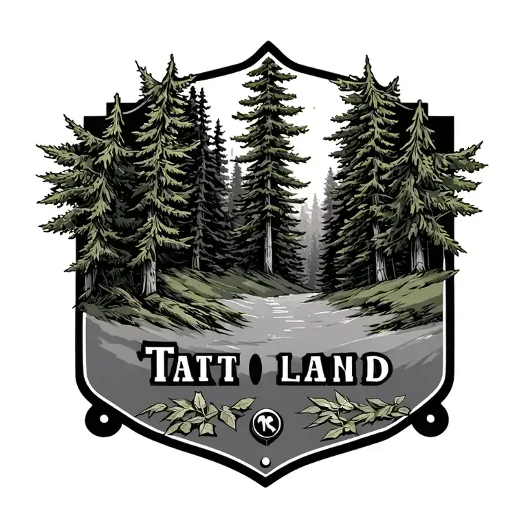 Street Sign Pine And Leafland