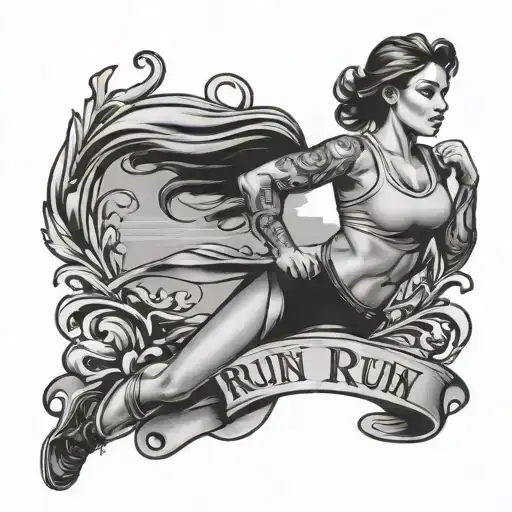 Women Who Finish A Run Race Banner Wrapped