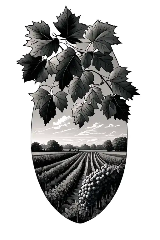 Hillside Vineyard Landscape With Grapevines