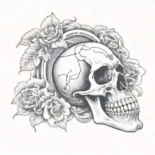 Skull Displaying His Skeleton Middle Finger