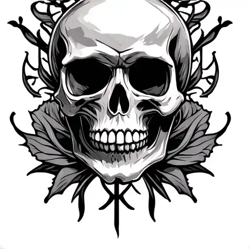 Skull S H Calligraphy