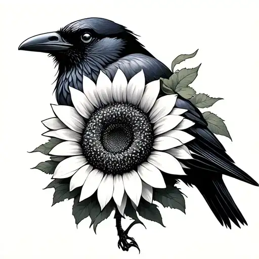 Crow With Sunflower Incorporated
