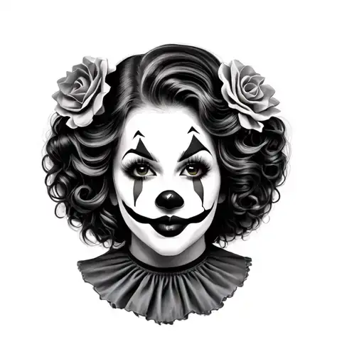 Clown Girl Chicano Style Portrait