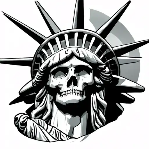 Skull Head Of The Statue Of Liberty