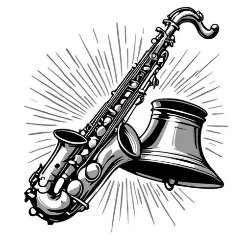 Saxophone With Healing Rays Coming Out Of The Bell