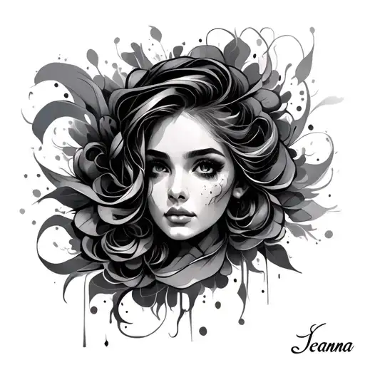 Half Sleeve Tattoo Random Abstract With Jeanna Name