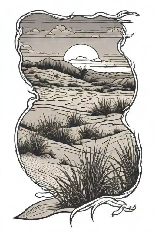 Sand Dune Dune Grass Sunset