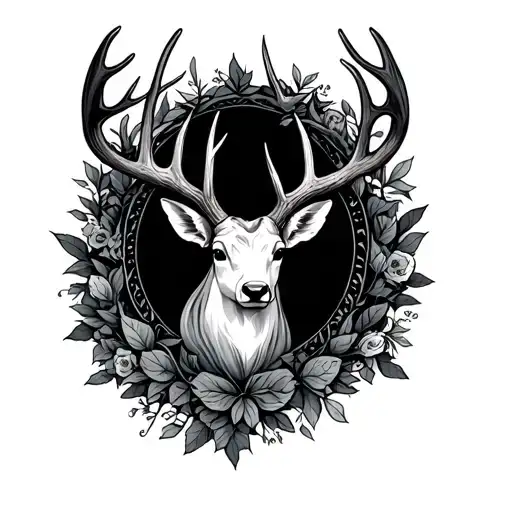 Kids Names With Antler In The Middle Surrounded