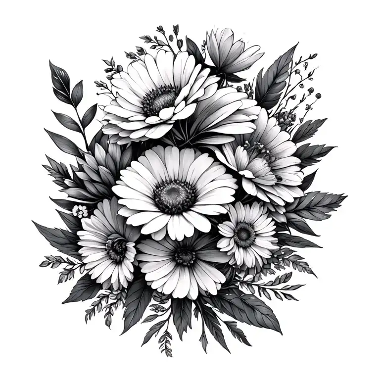 March August And September Birth Flower Bouquet Fineline