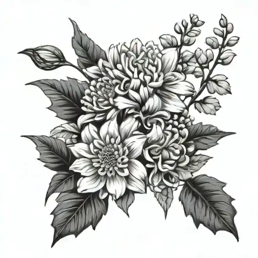 Chrysanthemum Flower Larkspur Flower Holly Flower Violet Flower Bouquet