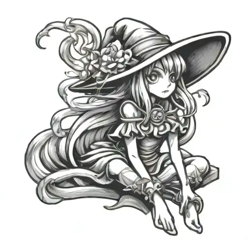 Dark Magician Girl Sitting On Vileplume