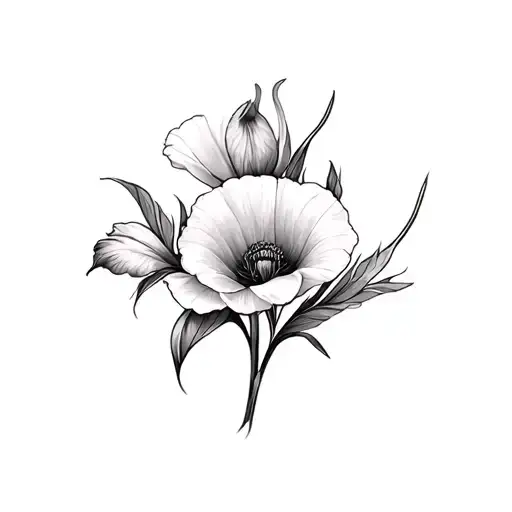 Gladiolus And Poppy Flower