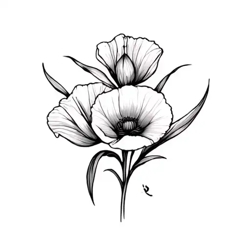 Gladiolus And Poppy Flower