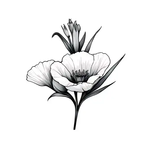 Gladiolus And Poppy Flower