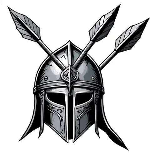 Gladiator Helmet With Three Arrows