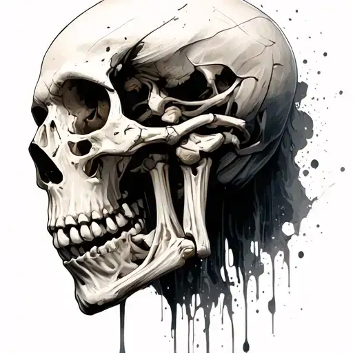 Human Turning To Dust Skeleton Showing