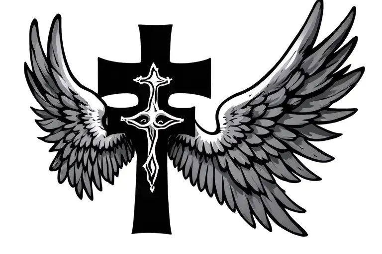 Holy Cross With Wings