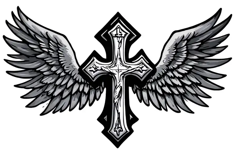Holy Cross With Back Cover Wings