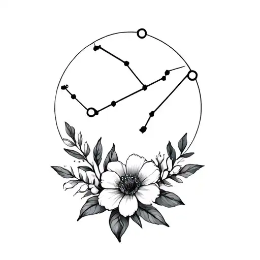 August Birth Flowers With Leo Sign And Constellation With Self Love