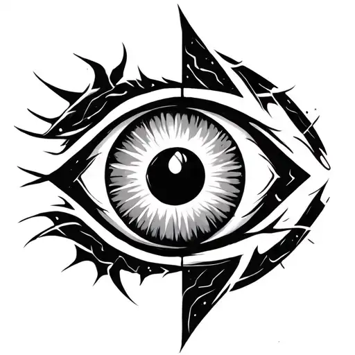 Jijis Evil Eye Form From Dandadan Manga With A Cyber Sigil Design To It