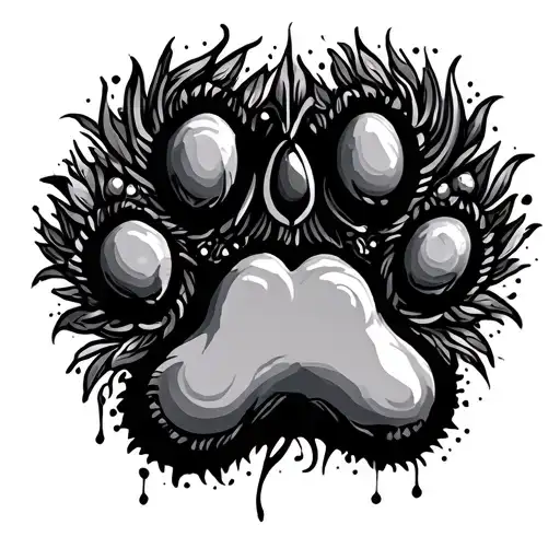 Pawprint Made Up Of Intricate