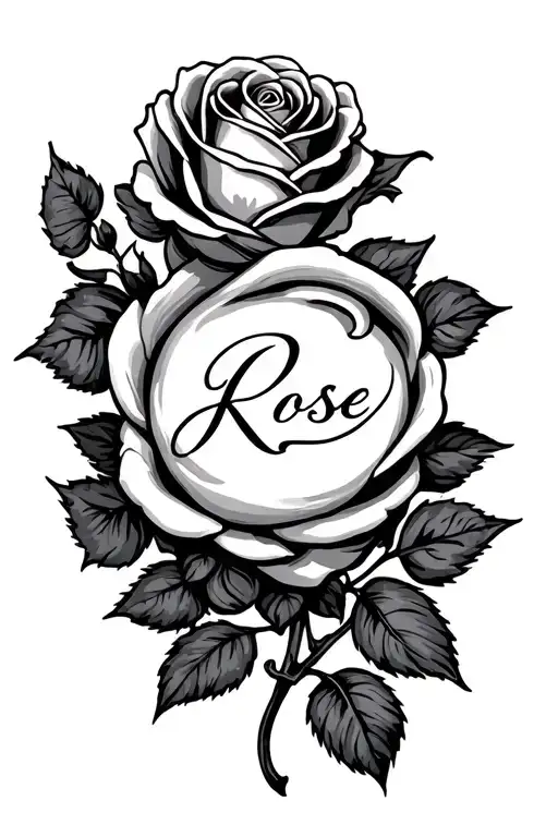Banner With Name Rose