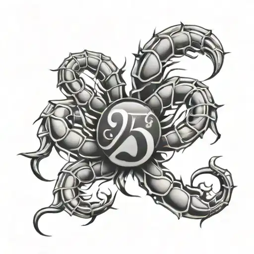 Scorpio Zodiac Sign With The Number 25 Combined