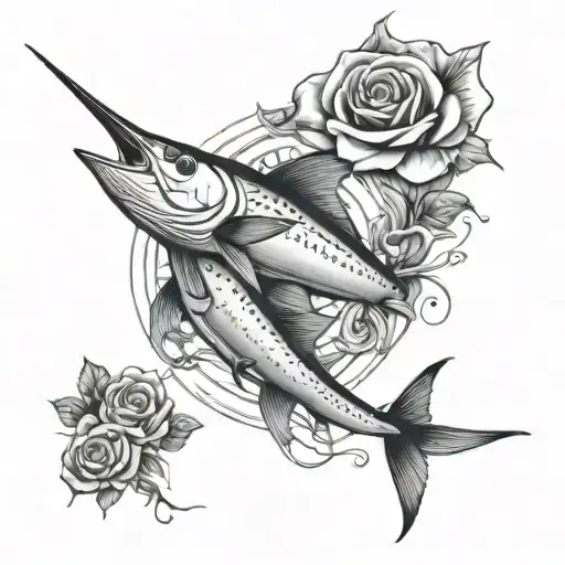 Yacht With A Rose Marlin And Trout