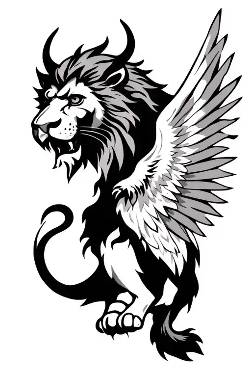 Lion And Angle Half Devil