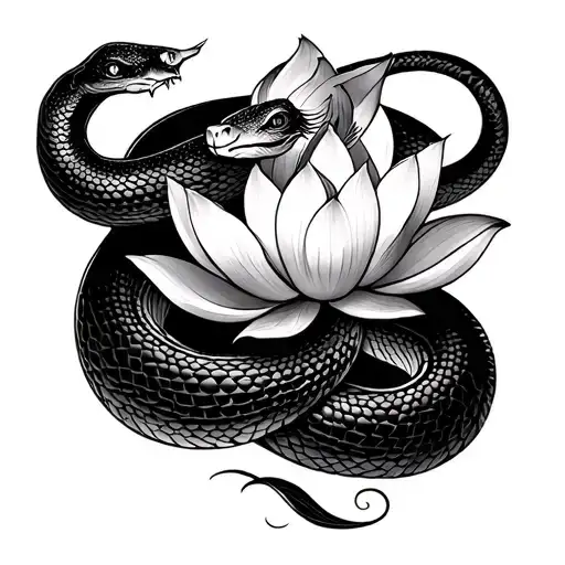 Snake And Lotus