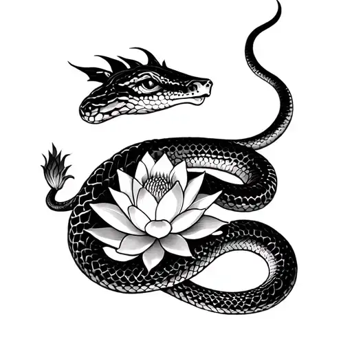 Snake And Lotus