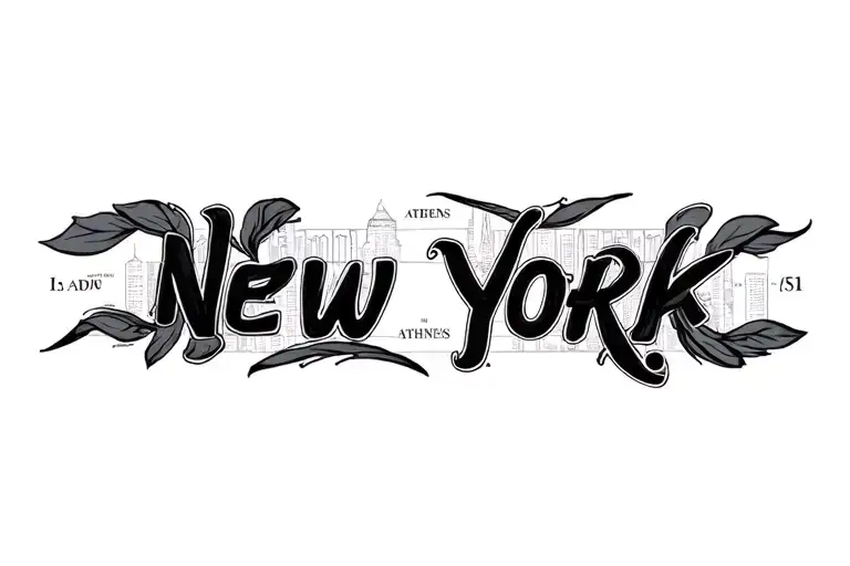 New York And Athens Coordinates Wrapped