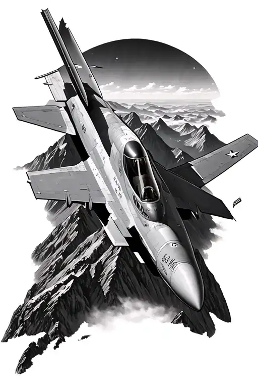 F16 Flying Over Mountains