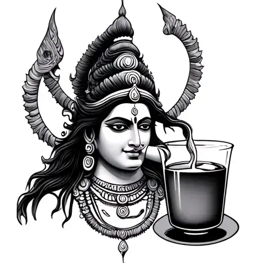 Hindu God Shiva Tattoo Drinking Poison