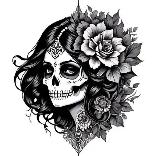 Beautiful Mexican Death Woman