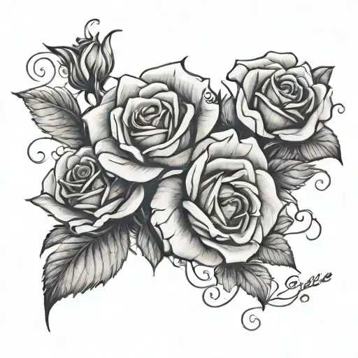 Roses And Name Written