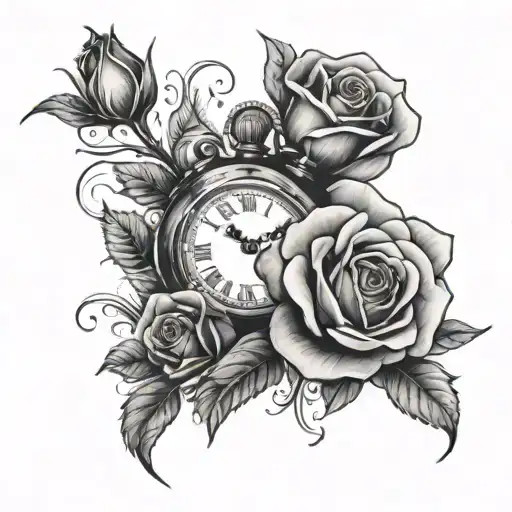 Roses And Clock