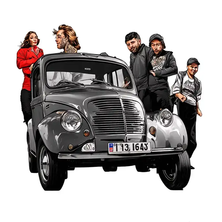 Coach And Minicoopers From The Original Italian Job