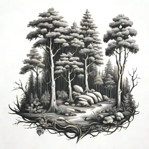 Forest Scene With A Hidden