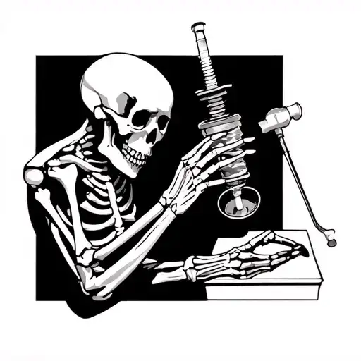 Skeleton Practicing Medicine