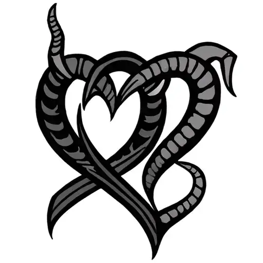 Simple Cancer And Capricorn Symbol Intertwined Hearts