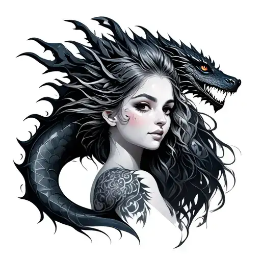 Woman With Dragon