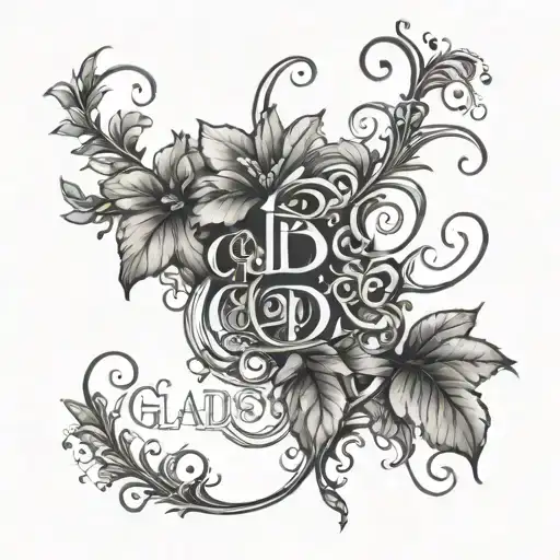 Vines Wrapped Around The Word Gladis