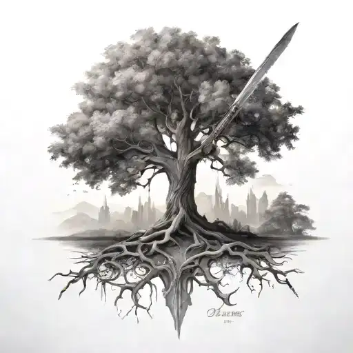 The White Tree Of Gondor And The Sword That Was Broken