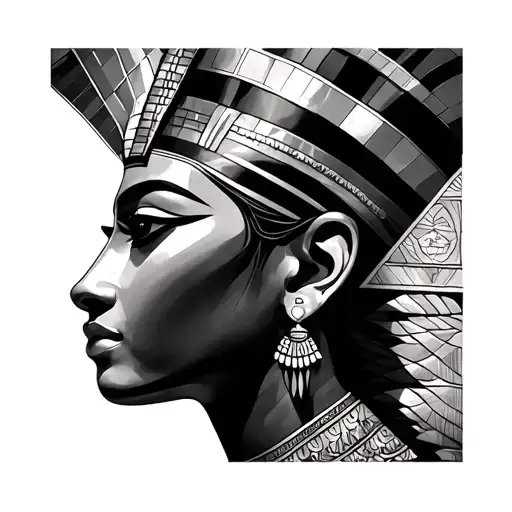 Nefertiti And Geometric Design Incorporating