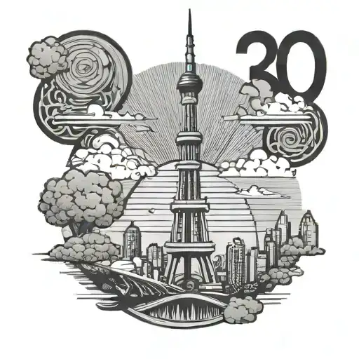 The Year 1980 With The 1 In A Shape Of Of Cn Tower