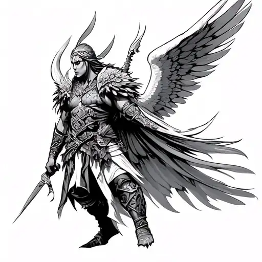 Warrior With Open Wings