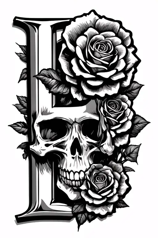 Skulls And Roses An The Letter B